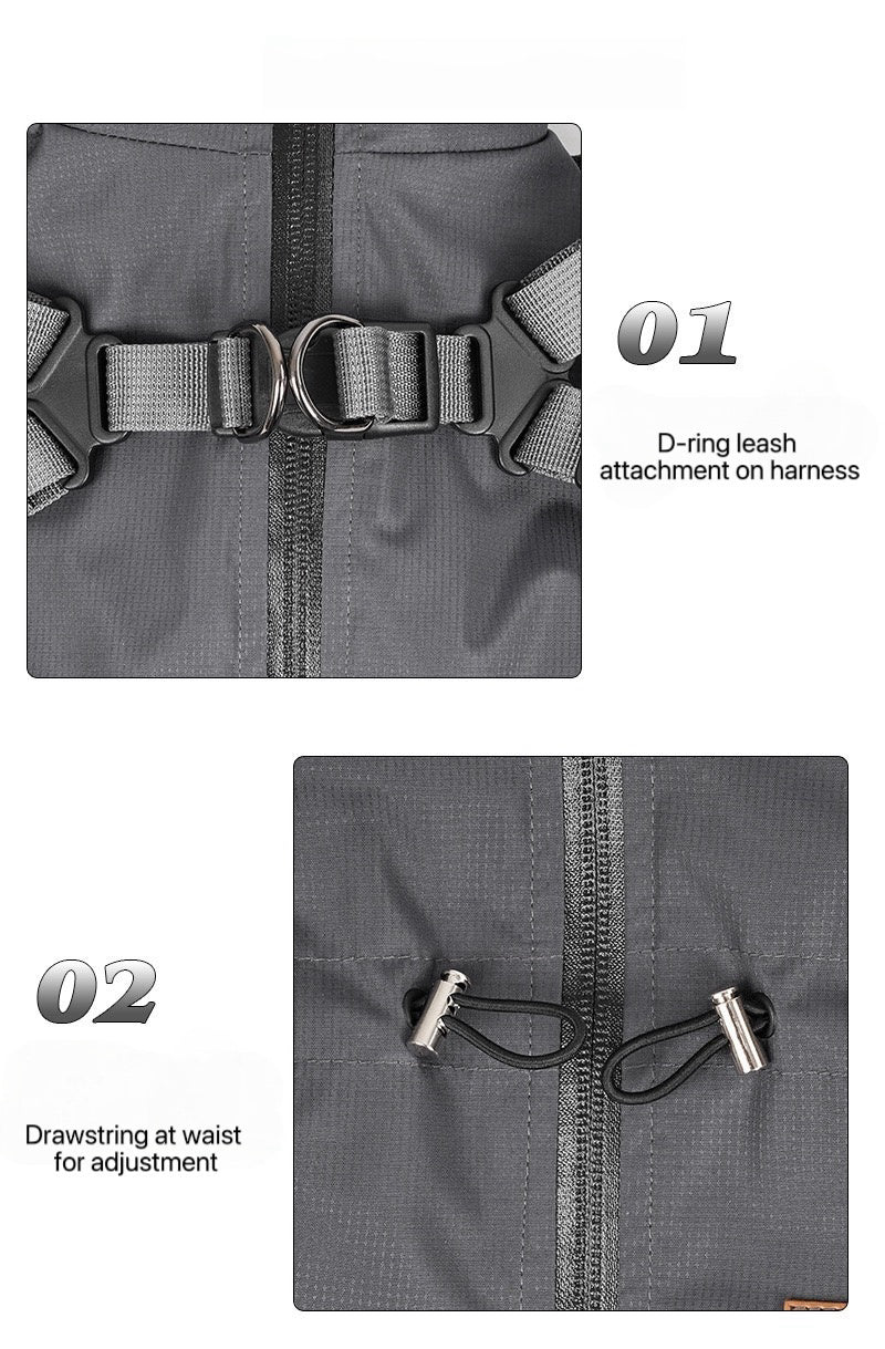 4-Leg Raincoat for Large Dogs
